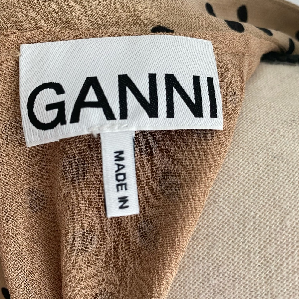 New GANNI Georgette Crepe Polka Dot Dress - Picture 14 of 16